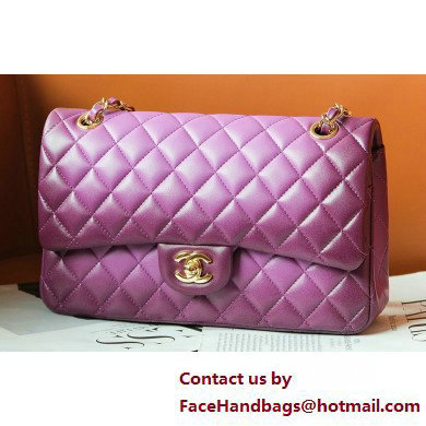 Chanel Gradient Lambskin & Gold-Tone Metal Classic Flap 11.12 Handbag A01112 Purple 2025